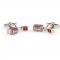 Old-School Broadcast Microphone Silver Red Cufflinks 2.JPG